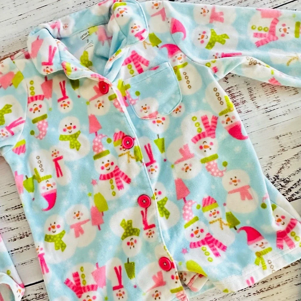 Girls snowman pajama set! Size 8